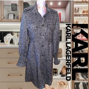 Karl Lagerfeld Black and White Pea Coat